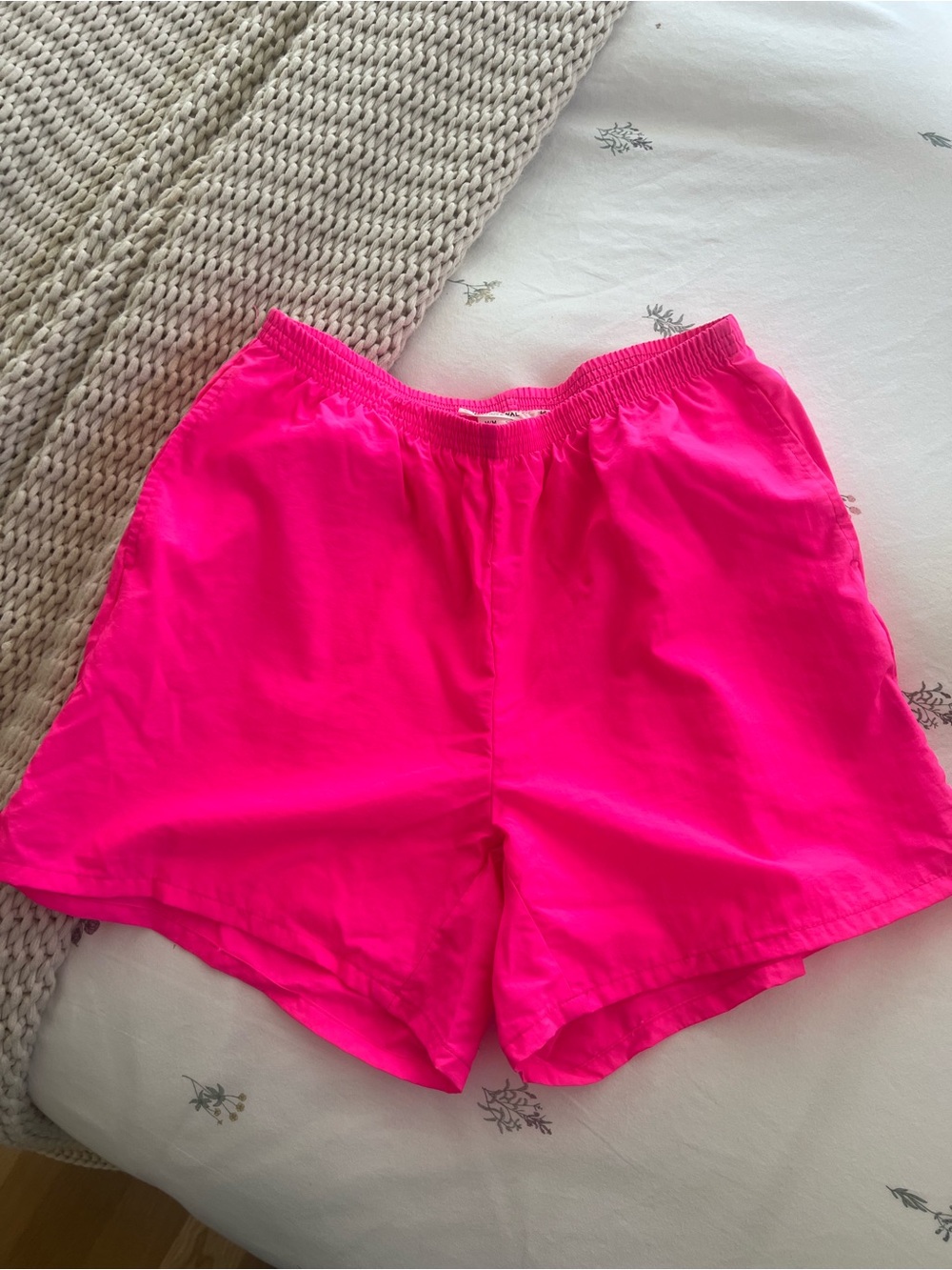 Urban Renewal Neon Pink Elastic Waist Shorts